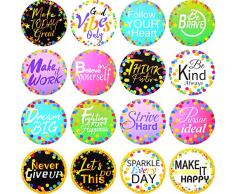 160 Piezas de Refranes Refranes Positivos Acentos de Confeti Pegatinas de Confeti Extraíbles para la Decoración del Tablón de Anuncios del Aula (8 cm, Multicolor)