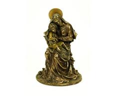 Figura Decorativa Religiosa " Virgen con Niño" Esculturas Resina. 16 Ø x 24 cm.