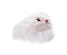 Amosfun Pascua Conejo Estatua Realista Felpa Conejo Mesa Conejito Animal Juguete Decorativo Animal Estatuilla Escritorio Arte Estatua para El Hogar Oficina Sala de Estar Dormitorio