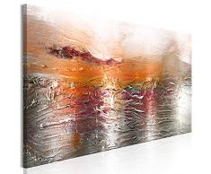 murando Cuadro en Lienzo Abstracto 150x50 cm 1 Parte Impresión en Material Tejido no Tejido Impresión Artística Imagen Gráfica Decoracion de Pared - Naranja Gris a-A-0565-b-a
