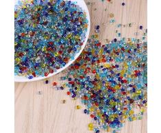 Healifty Gemas de Vidrio Cuentas Vidrio Decorativo Arena Roca Coloful Piedras de Cristal para acuarios terrarios jarrones de Vidrio jarrones de Vidrio 0.44 LB / 200g