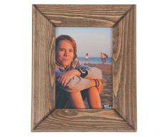 Hab & Gut -FR052- Marco de Fotos/Collage de Madera Barnizada Estilo Rustico 13 x 18 cm