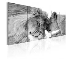 murando - Cuadro en Lienzo León 225x90 cm Impresión de 5 Piezas Material Tejido no Tejido Impresión Artística Imagen Gráfica Decoracion de Pared Naturaleza Animal Paisaje g-B-0061-b-p