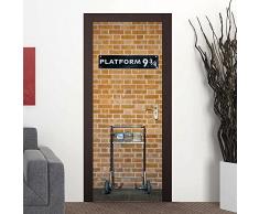 Wallflexi Puerta Mural Kings Cross Platform 9,75 Arte de Pared decoración del hogar Murales Adhesivos Salón guarderÃa Restaurante Hotel café Oficina decoración extraÃble autoadhesiva, Multicolor