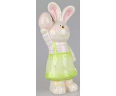 dekojohnson - Figura Decorativa de Conejo de Pascua Pintada a Mano, 14 cm, Tarjeta de Regalo