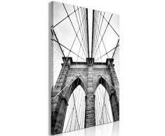 murando - Cuadro en Lienzo New York 30x45 cm 1 Parte Impresión en Material Tejido no Tejido Impresión Artística Imagen Gráfica Decoracion de Pared - Puente de Brooklyn d-B-0231-b-a