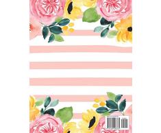 Nuestra Boda Planificador y Agenda: Organizador y Agenda para Novias o Novios para planear todas las actividades previas a la boda tema rayas rosas y flores acuarela 8.5 x 11 in 135 pag