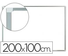 Q-Connect Pizarra Blanca Lacada Magnética Marco De Aluminio 200 x 100 Cm