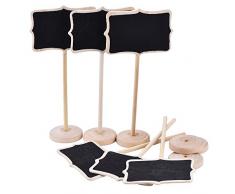 Crazy Gulär Mini pizarra pizarra pizarra Wordpad tablero de mensajes soporte de madera para fiestas/mesa de boda número lugar tarjeta decoración Set de 10