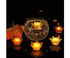 simpdecor 7 Colores Velas de Lotus, Velas flotantes, Luz de vela sin llama de Lotus LED, Para hermoso Festival, Decoración para el hogar, Jardín, Estanque, Baterías