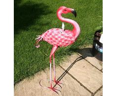 Rosa Flamingo – (90 cm alto) jardín Animal Escultura Figura decorativa de metal