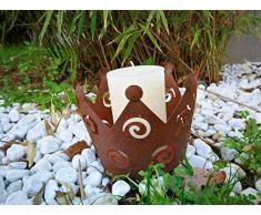 Zen Man Jardín Corona Rost Maceta de Metal Oxidado Macetero Macetero Portavelas Jardín Decoración Artesanía 13 * 10 * H10 cm