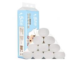 Fanville 12 Rollos de Papel higiénico doméstico 5 Capas Toallas de Papel sin núcleo Suave para la Piel del baño, pañuelos domésticos de Papel de Cocina