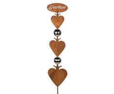 Formano Jardín Conector Corazón con bolas de acero inoxidable, rostig, 116 cm