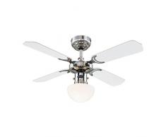 Westinghouse Lighting Portland Ambiance Ventilador de Techo E27, 60 W, Acabado en cromo con aspas reversibles en blanco/negro