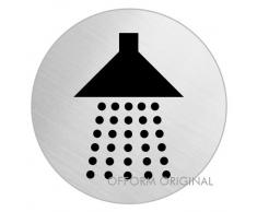 OFFORM Señal pictograma en acero inox Ø 75mm No.8485 "Ducha"