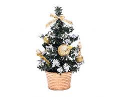 LPxdywlk 20cm Mini Bola Artificial Bowknot Árbol De Navidad Hotel Cafe Mesa Decoración del Piso Escena Diseño Accesorios Dorado