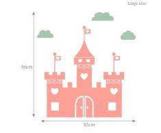 Vinilos de pared castillo de la princesa de hadas con las nubes (grande)