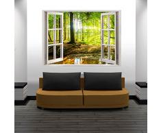 murando - Ilusion Optica 3D 210x150 cm - Fotomural Poster Finestra - Fotomurales Papel pintado - Quadro Mar Playa Duna