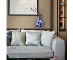 YUNHAO Jarrón de Porcelana China Pintado a Mano con Flores Azules y Blancas para decoración del hogar, 2