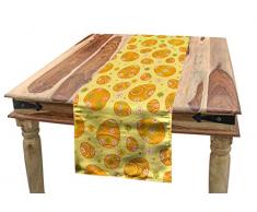 ABAKUHAUS Pascua De Resurrección Camino de Mesa, Alegres Margaritas De Vacaciones, Decorativo para el Comedor o Sala de Estar Fácil de Limpiar, 40 x 225 cm, Amarillo Naranja Verde