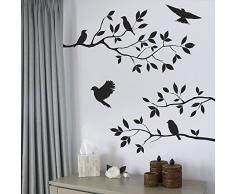 iTemer Vinilos decorativos pared dormitorio Stickers Decoracion pared Pegatinas pared decorativas Un hermoso regalo PVC Bosque Rama Birdie 1 set