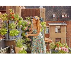 Gardena NatureUp Set Básico 9 Plantas para Plantar un jardín Balcones, terrazas y Patios Cont: 3 jardineras Verticales, 3 Cubiertas, 1 Placa de Base, 12 Clips Kit, Gris, 30.1x21.7x66.3 cm