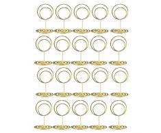 ACAMPTAR Portatarjetas de Lugar de 20 Piezas, Sostenedores de NúMeros de Mesa Lindos de 2 Pulgadas, Soportes de Imagen de Mesa con Soporte Tarjeta con Clase, Idea para Boda (Oro)