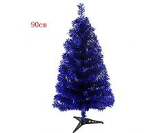 Fouriding Árbol de Navidad Pino Abeto Artificial con el Pie Plástico para Decoración del Partido 90cm Azul Oscuro