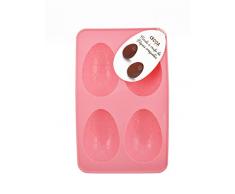 Cécoa Molde para chocolate, diseño de huevos de Pascua, capacidad para 4 huevos de cada vez, silicona