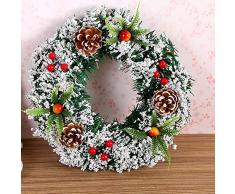 MoGist Corona de Navidad Elegante Arco Decorativo Flores Christmas Wreath Corona de Adviento Puerta Corona Corona de Navidad Navidad,20 cm