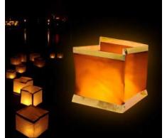 747012 Pack de 5 linternas FLOTANTES en forma CUADRADA (velas incluidas)