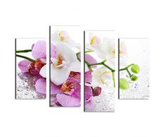 Bluelover Combinación De 4Pcs Orquídeas Cuadros Impreso En Lienzo Sin Marco Dibujo Casa Pared Decoración Regalo
