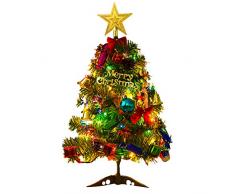 Mallalah Árbol de Navidad 50 cm con Luz LED 20 Pequeños Bulbos 3M Decoración de la Mesa Adorno del Partido de Navidad Abeto para la Oficina en Casa Mesa de la Mesa Escaparate Decoración DIY