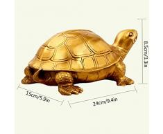 HYBUKDP Estatuas Hecho a Mano Chino Feng Shui Tortuga latón estatuas Inicio Ornamento Decorativo de Colección Longevidad Tortuga Tortuga Dinero Figurita atraer la Riqueza y Escultura Buena Suerte, de