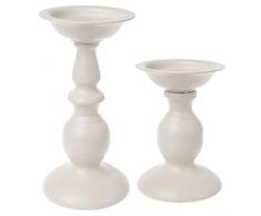 Lagand - Candelabro de metal, color blanco, metal, Blanco, L:ca.10.5x21cm/4.13inx8.27in