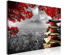 murando Cuadro Japon 120x80 cm impresión en Material Tejido no Tejido impresión artística fotografía Imagen gráfica decoración de Pared Paisaje Blanco Negro Rojo Natur c-C-0240-b-a