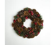 Inter Flower – 1 x – Corona de Navidad, corona de puerta, corona de Adviento, corona decorativa 30 cm Diámetro