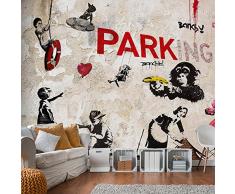 murando® Fotomural 400x280 cm - 3 tres colores a elegir - Papel tejido-no tejido. Fotomurales - Papel pintado - Banksy Graffiti Mural i-A-0107-a-b