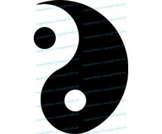 (28 x 40 cm) de vinilo adhesivo decorativo para pared de Yin y Yang de símbolo de lesbianismo/taoísmo daoismo lámina de decoración de vinilo/filosofía para Yoga de entrenamiento de tela DIY + incluye figura decorativa y calcomanías