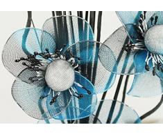 Flourish Jarrón pequeño 723248 – – 813 – Jarrón con flores de nailon artificiales Turquesa/Negro y texto en, diseño Home Accessorie, 32 cm, color azul