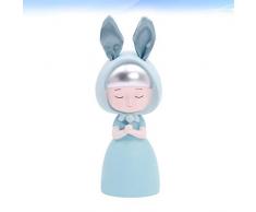 Milisten Chica Verde Conejo de Conejito Figuras de Mesa Figura Decoración Resina Escultura Decoración para Pascua Fiesta Cumpleaños Regalo Favor Tamaño S