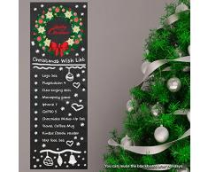 Wallflexi Navidad Decoraciones Pegatinas de Pared Guirnalda Wishlist Pizarra Pared murales Adhesivos salón niños guarderÃa Escuela Restaurante Cafe Hotel casa Oficina decoración