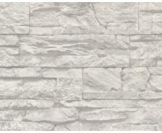 A.S. Création papel pintado Wood`n Stone gris blanco 10,05 m x 0,53 m 707116