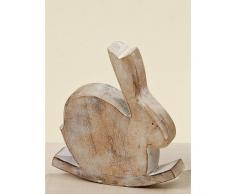 Balancín Conejo Pascua de madera decoración figura 19 cm