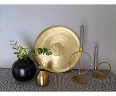 LaLe Living Tepsi - Bandeja (redonda, hierro, diámetro de 37 cm, para usar como bandeja o bandeja decorativa para velas, jarrones o corona de Adviento)