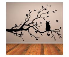 Gato En Rama de Arbol Pegatina de Pared. Arte de Pared Animal disponible en 5 tamaños y 25 colores