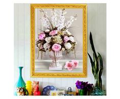 Punto de cruz, flor, rosa, jarrón, planta, lujo, C0197