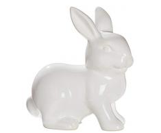 dekojohnson Figura Decorativa de Conejo de Pascua, jardín, decoración de Pascua, Conejo de cerámica, Color Blanco, Sentado, Resistente a la Pascua, 19 cm
