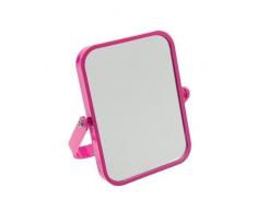 Gedy CO202276100 Espejo de Aumento Rectangular de Sobremesa Bifacial, Fucsia, 1.8x16.5x19 cm